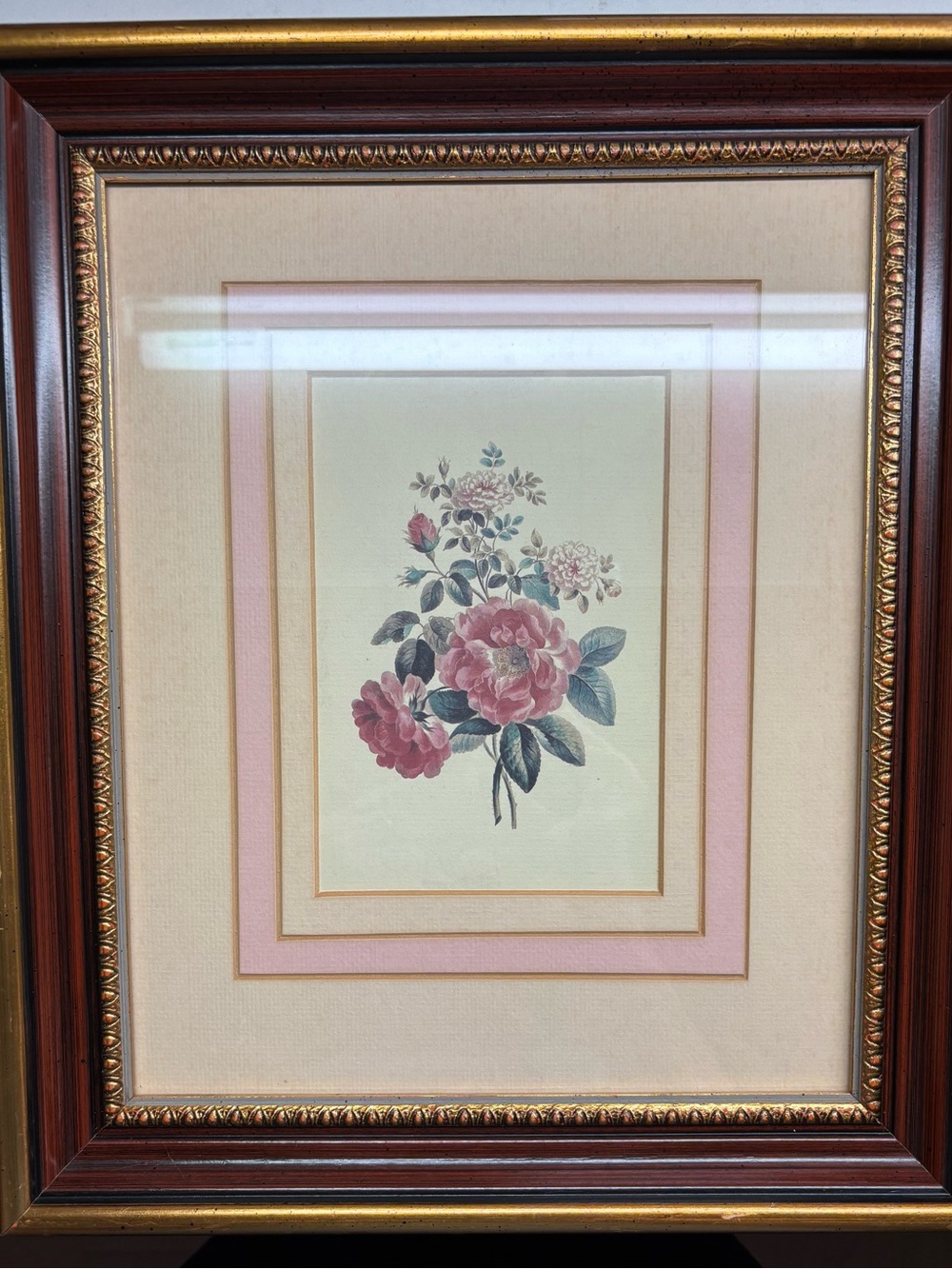 Framed Pink Floral Wall Art Print